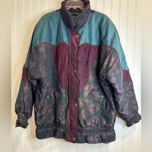 ROCK CREEK Men Vintage Teal and Burgundy Bomber Jacket